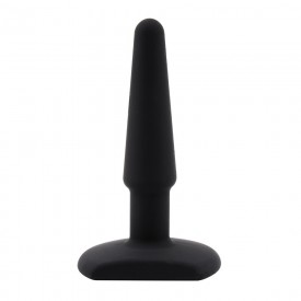 Черная анальная втулка Silicone Butt Plug 4" - 11 см.